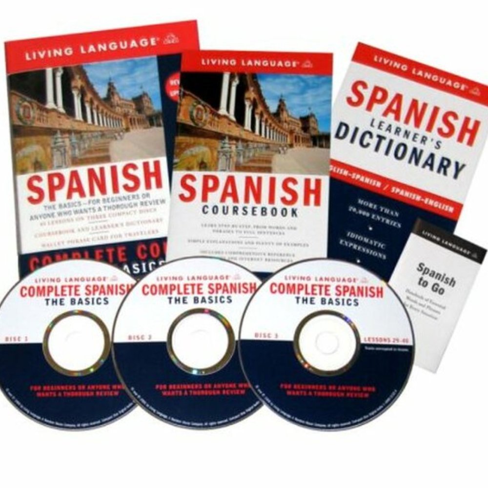 Living Language Spanish Series w CD's 2 books EUC